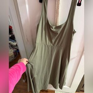 Olive Green Sleeveless Dress